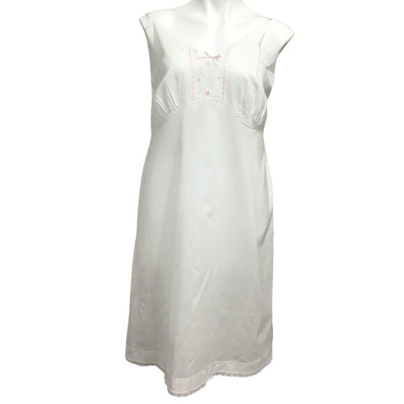 Velrose Vintage Dress Slip White Prairie Style Slip Dress Lingerie USA Made - Picture 2 of 8